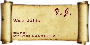 Vácz Júlia névjegykártya