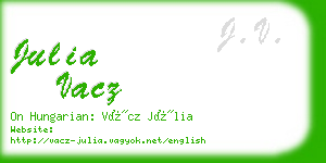 julia vacz business card